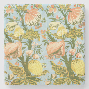 Panel With Design of Fruit Trees Vintage Brocade Stone Coaster