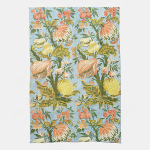 Panel With Design of Fruit Trees Vintage Brocade Tea Towel