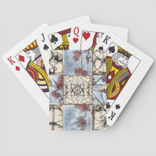 Paneled Abstract Scrollwork Painting Playing Cards