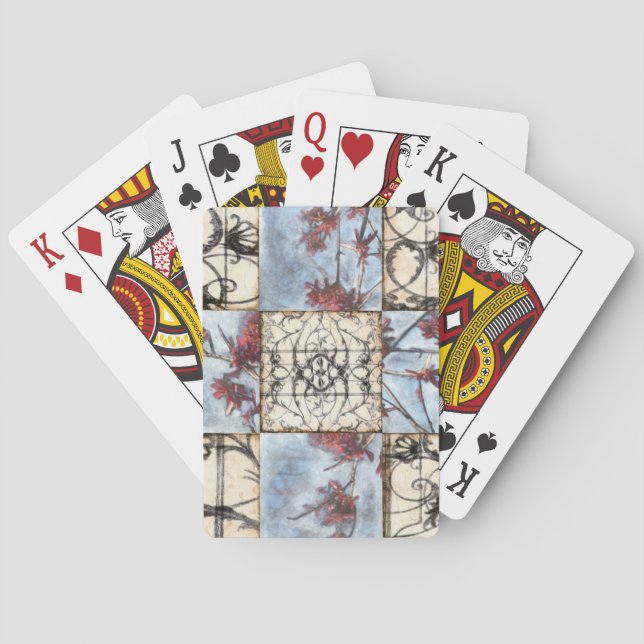 Paneled Abstract Scrollwork Painting Playing Cards (Back)