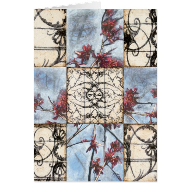 Panelled Abstract Scrollwork Painting (Front)