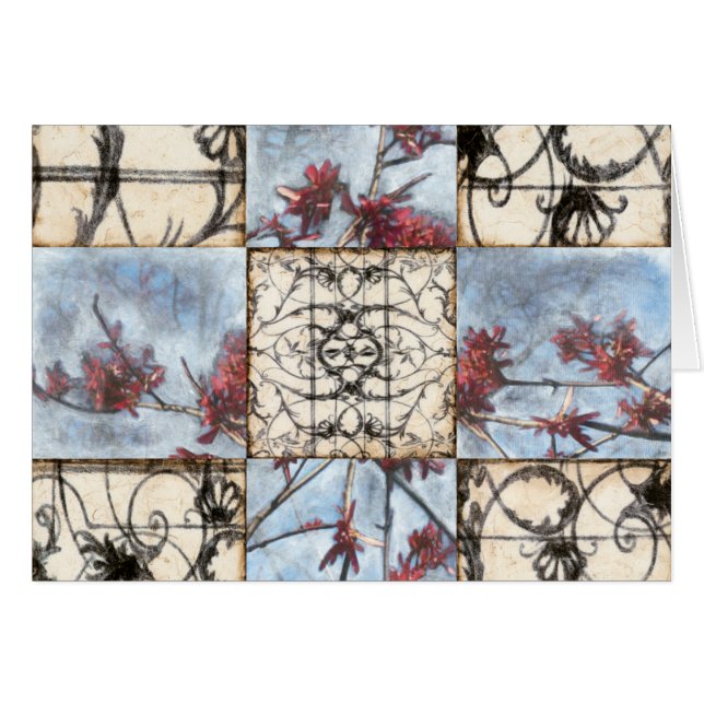 Panelled Abstract Scrollwork Painting (Front Horizontal)