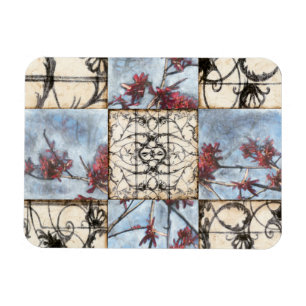 Panelled Abstract Scrollwork Painting Magnet