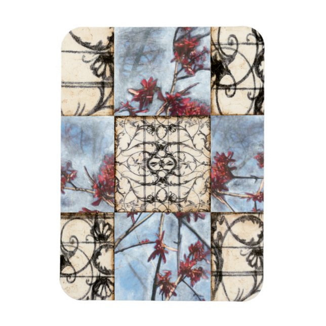 Panelled Abstract Scrollwork Painting Magnet (Vertical)