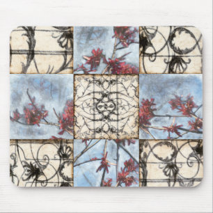 Panelled Abstract Scrollwork Painting Mouse Mat