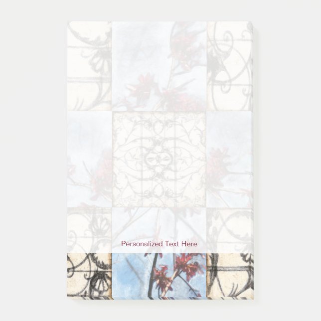 Panelled Abstract Scrollwork Painting Post-it Notes (Front)