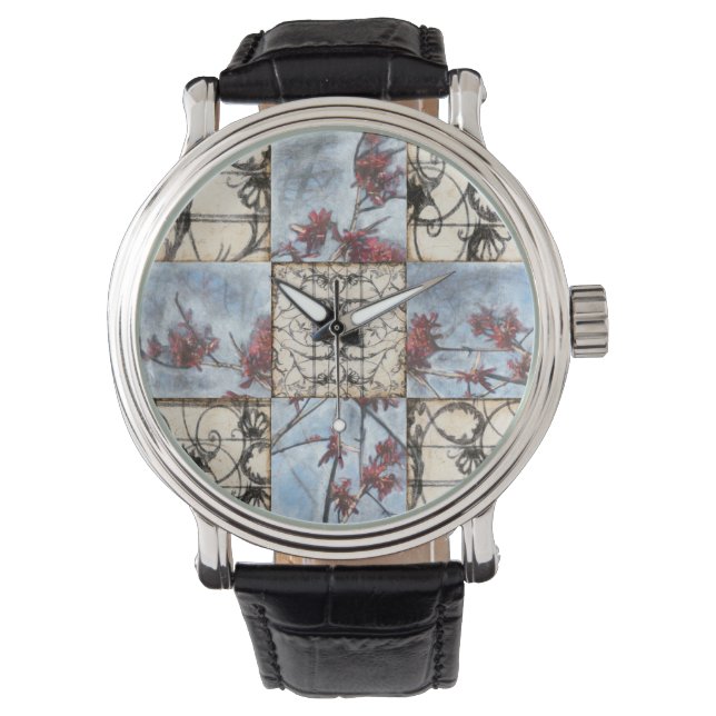 Panelled Abstract Scrollwork Painting Watch (Front)