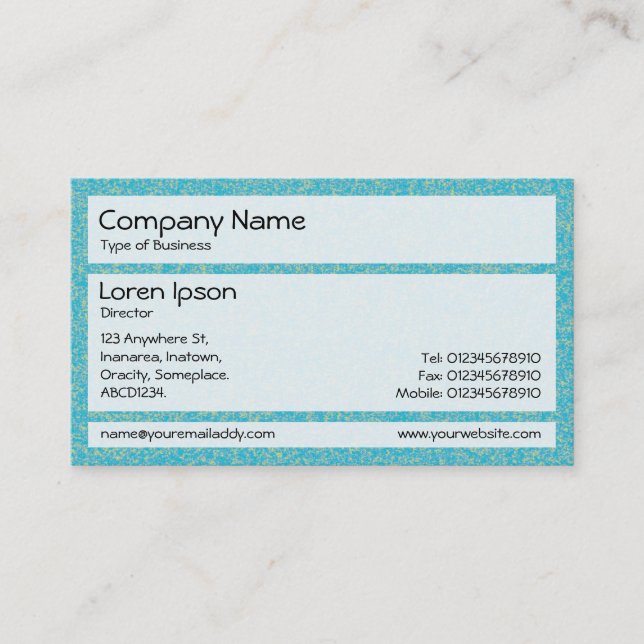 Panels 02 - Blue and Green Stipple Business Card (Front)