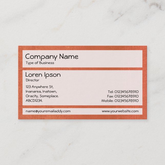 Panels 02 - Bright Rust Business Card (Front)