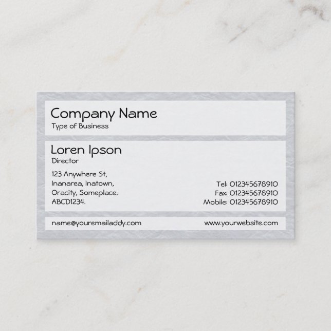 Panels 02 - Creased Paper Lt Grey Business Card (Front)