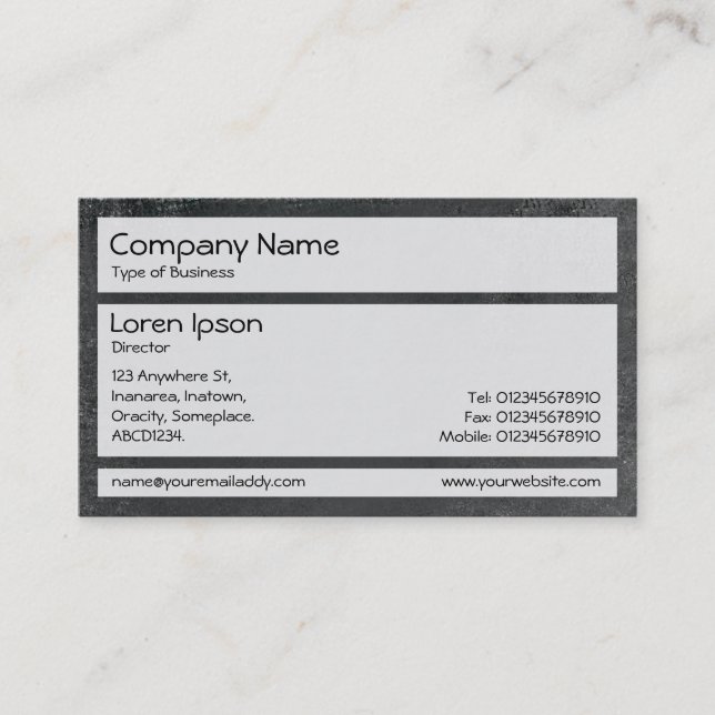 Panels 02 - Dark Stone Business Card (Front)