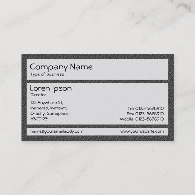 Panels 02 - Dk Grey Plastic Chair Business Card (Front)