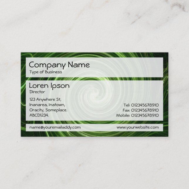Panels 02 - Green Galaxy Business Card (Front)