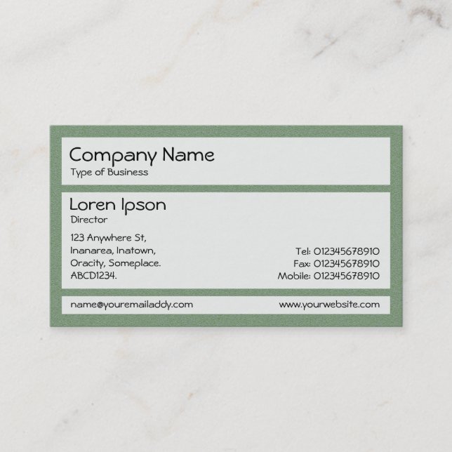 Panels 02 - Green Powder Business Card (Front)