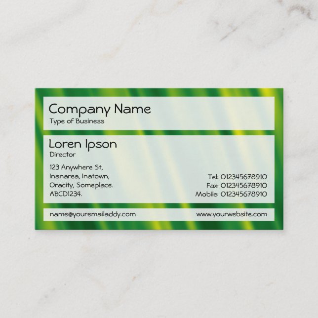 Panels 02 - Green Ripples Business Card (Front)