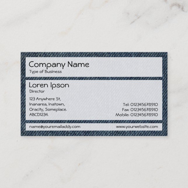 Panels 02 - Old Blue Jeans Business Card (Front)