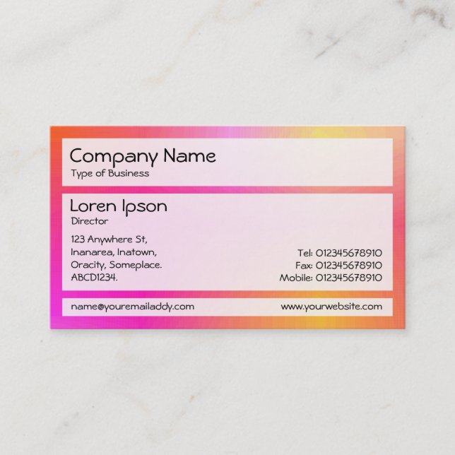 Panels 02 - Orange and Magenta Mist Business Card (Front)