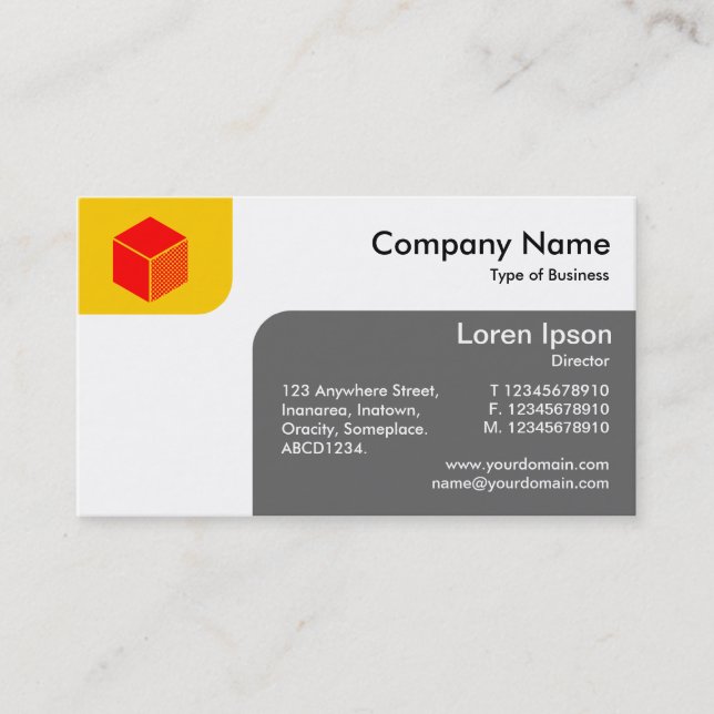 Panels - Amber and Grey Business Card (Front)