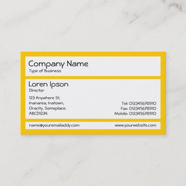 Panels - Amber Business Card (Front)