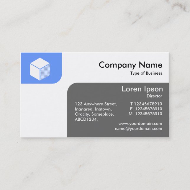 Panels - Baby Blue and Grey Business Card (Front)