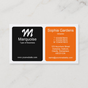 Panels - Black, Orange and White Business Card