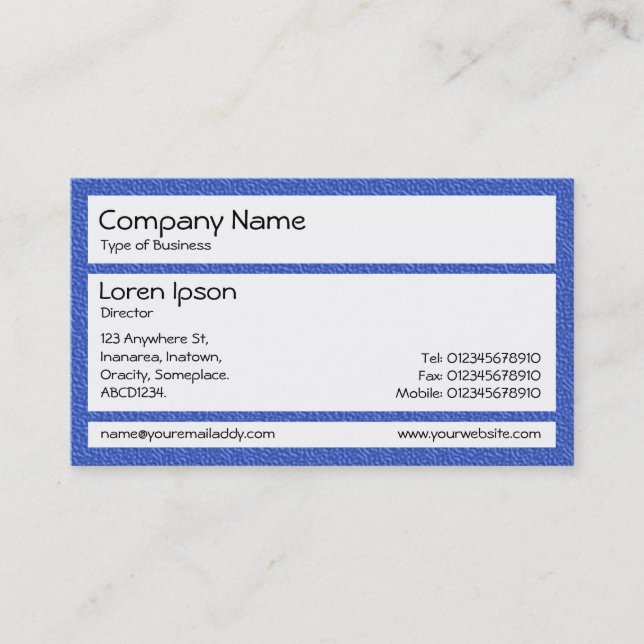 Panels - Blue Plastic Chair Business Card (Front)