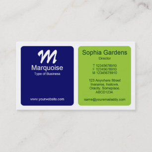 Panels - Dark Blue, Martian Green and White Business Card