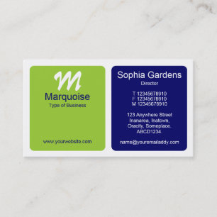 Panels - Green, Dark Blue and White Business Card
