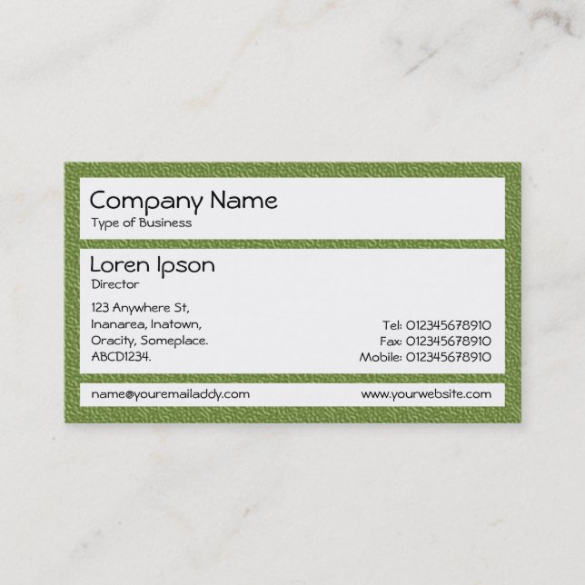 Panels - Green Plastic Chair Business Card (Front)