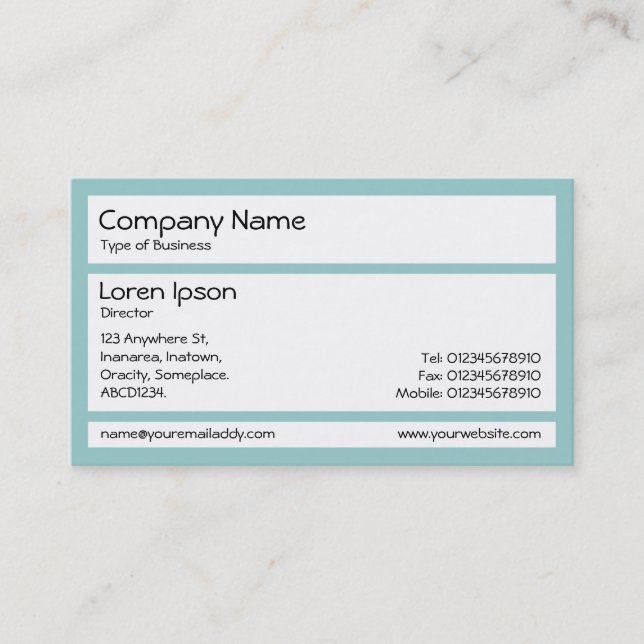 Panels - Lt Blue Green Business Card (Front)
