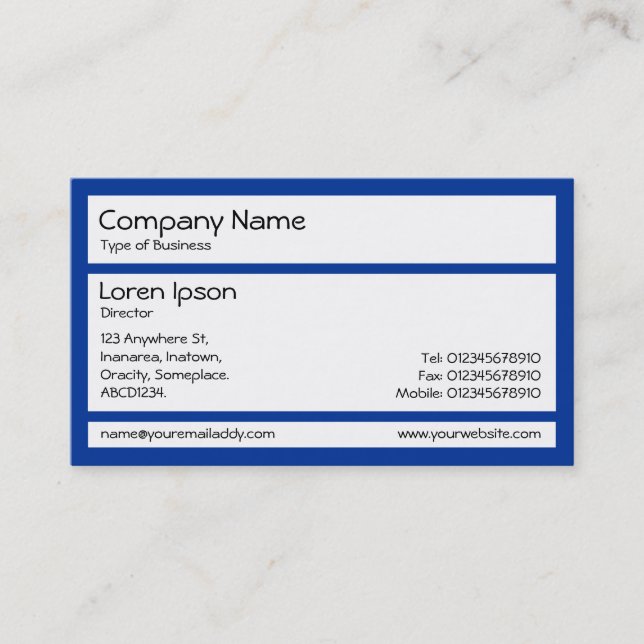 Panels - Navy Blue Business Card (Front)