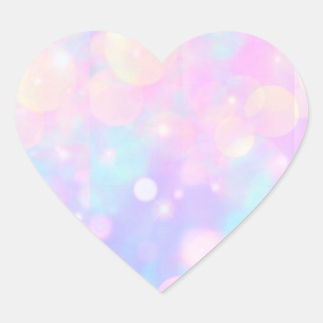 Panels of Pastel Bubbles Heart Sticker  (Front)