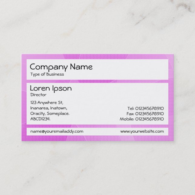 Panels - Purple Curves Business Card (Front)