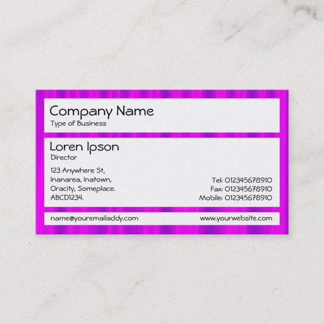 Panels - Purple Satin Business Card (Front)