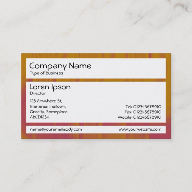 Panels - Red and Orange Bands Business Card (Front)