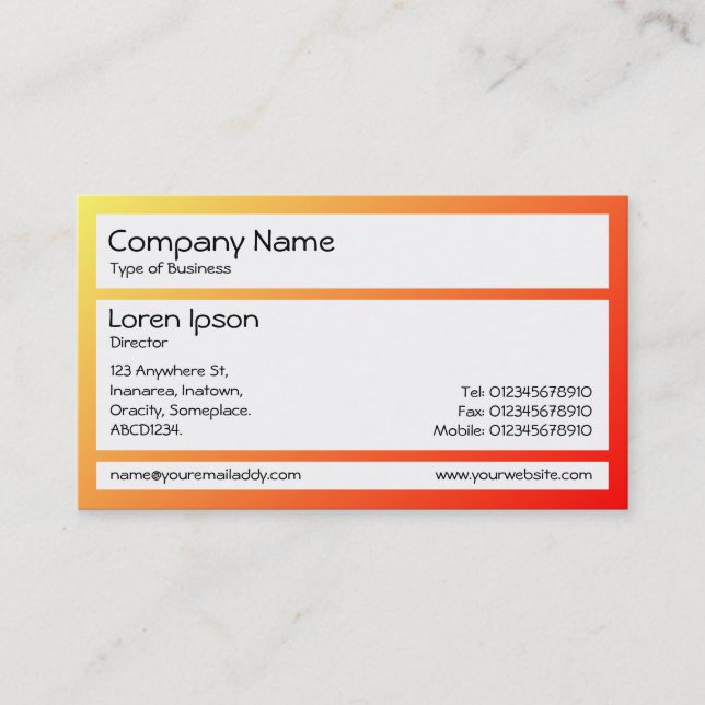 Panels - Yellow to Red Business Card (Front)
