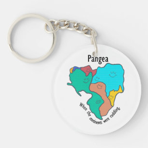 Pangea Continents Cuddling Multicolor Key Ring