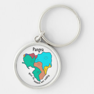 Pangea Continents Cuddling Multicolor Key Ring
