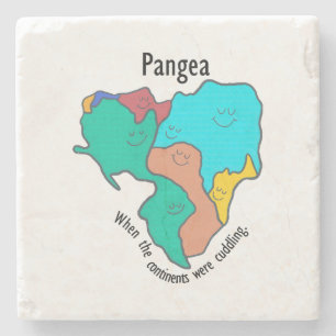 Pangea Continents Cuddling Multicolor Stone Coaster