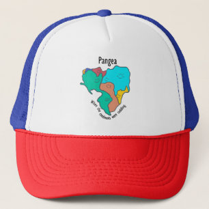 Pangea Continents Cuddling Multicolor Trucker Hat