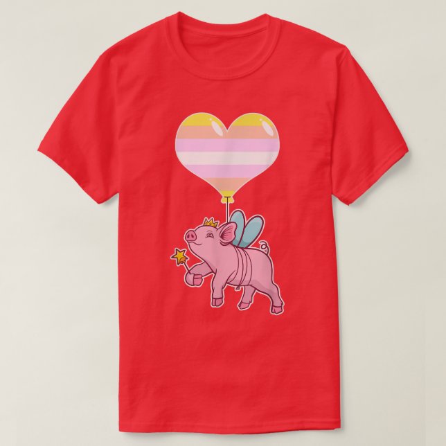 Pangender Pig Fairyseual IdentityNonbinary Love  T-Shirt (Design Front)