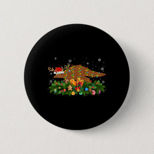 Pangolin Animal Lover Reindeer Santa Hat Pangolin 6 Cm Round Badge