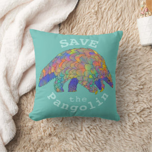 Pangolin animal rights slogan cushion