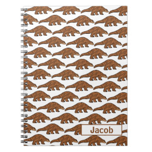 Pangolin Animal with Name Notebook