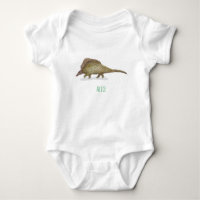 Pangolin baby one-piece bodysuit with baby's name