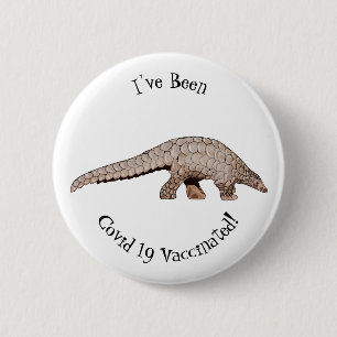 Pangolin cartoon illustration 6 cm round badge