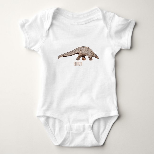 Pangolin cartoon illustration baby bodysuit (Front)