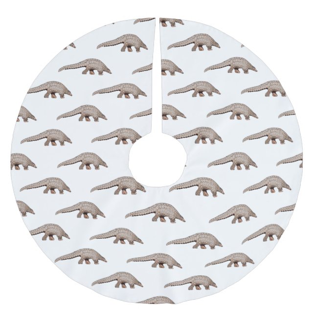 Pangolin cartoon illustration brushed polyester tree skirt (Front)