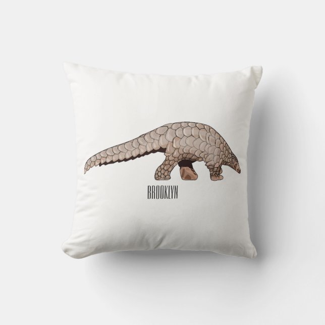 Pangolin cartoon illustration cushion (Front)