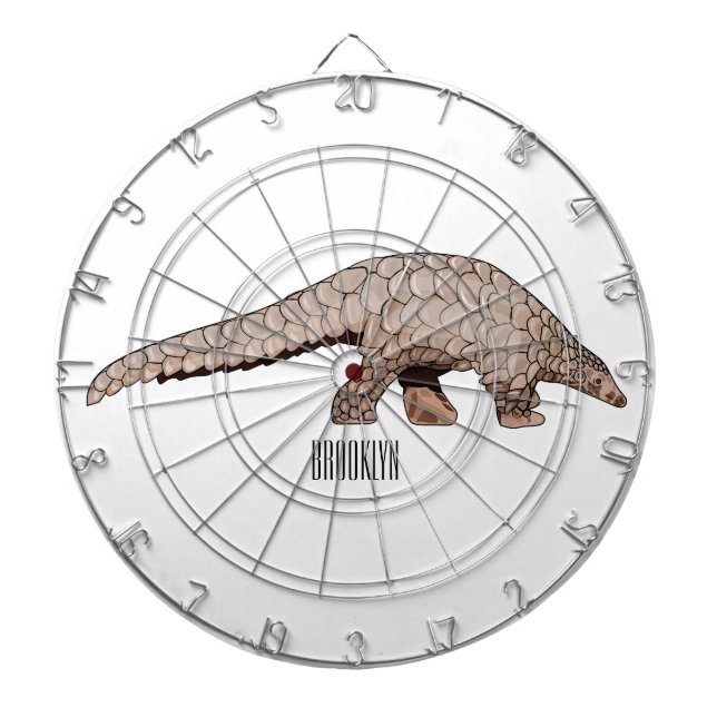 Pangolin cartoon illustration dartboard (Front)